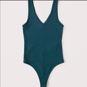 Abercrombie teal v neck bodysuit